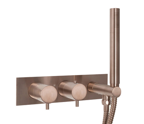 JTP VOS Handset Thermostatic Concealed 2 Outlet Shower Valve - Brushed Bronze - 215868BRZ