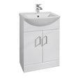 Oakham Alaska Vanity Unit & 1 Tap Hole Basin 2 Door 550mm - White - TAP 'N' SHOWER