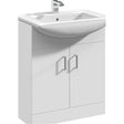 Oakham Alaska Vanity Unit & 1 Tap Hole Basin 2 Door 650mm - White - TAP 'N' SHOWER