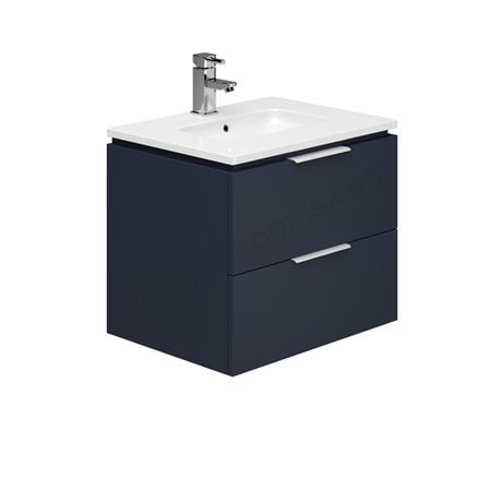 Oakham Dakota Wall Hung Vanity Unit & 1 Tap Hole Basin 600mm - Marine Blue