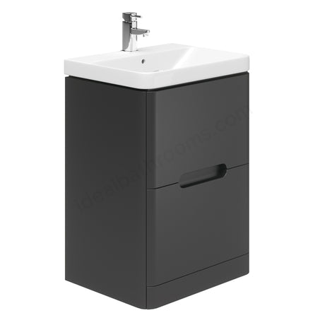 Oakham Colorado Floorstanding Vanity Unit & 1 Tap Hole Basin 600mm - Graphite Grey