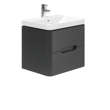 Oakham Colorado Wall Hung Vanity Unit & 1 Tap Hole Basin 600mm - Graphite Grey