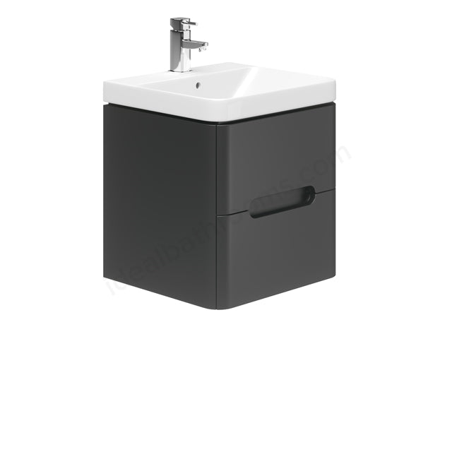 Oakham Colorado Wall Hung Vanity Unit & 1 Tap Hole Basin - Graphite Grey