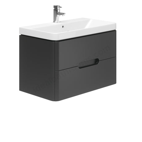 Oakham Colorado Wall Hung Vanity Unit & 1 Tap Hole Basin 800mm Graphite Grey