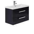 Oakham Nevada Wall Hung Vanity Unit & 1 Tap Hole Basin 800mm - Indigo Gloss