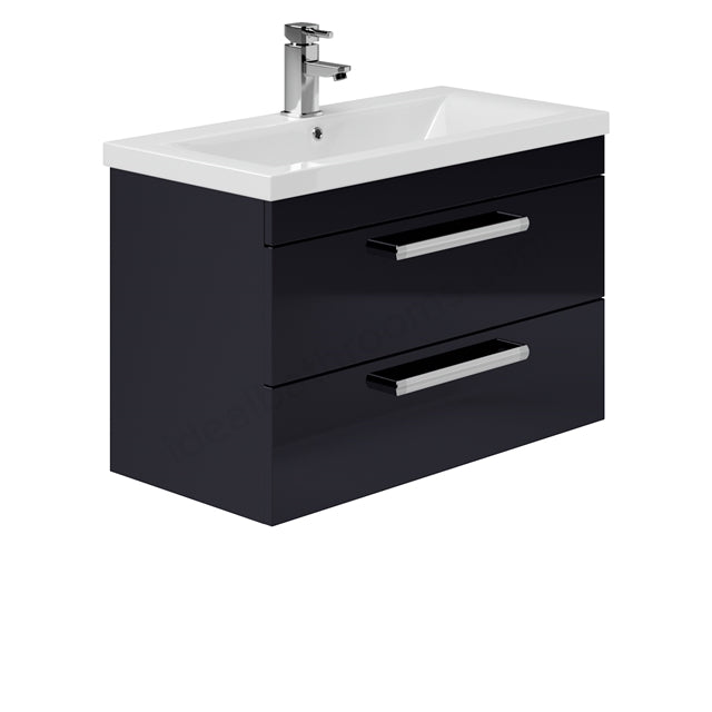 Oakham Nevada Wall Hung Vanity Unit & 1 Tap Hole Basin 800mm - Indigo Gloss