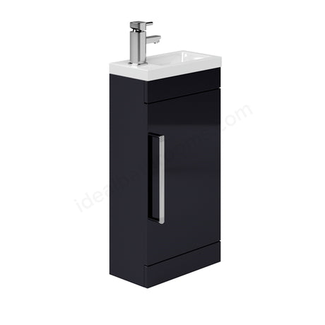 Oakham Nevada Cloakroom Vanity Unit & 1 Tap Hole Basin 400mm - Indigo Gloss
