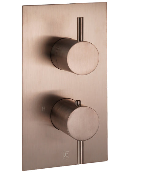 JTP Thermostatic Concealed 2 Outlet Shower Valve - Brushed Bronze - 21671ABRZ