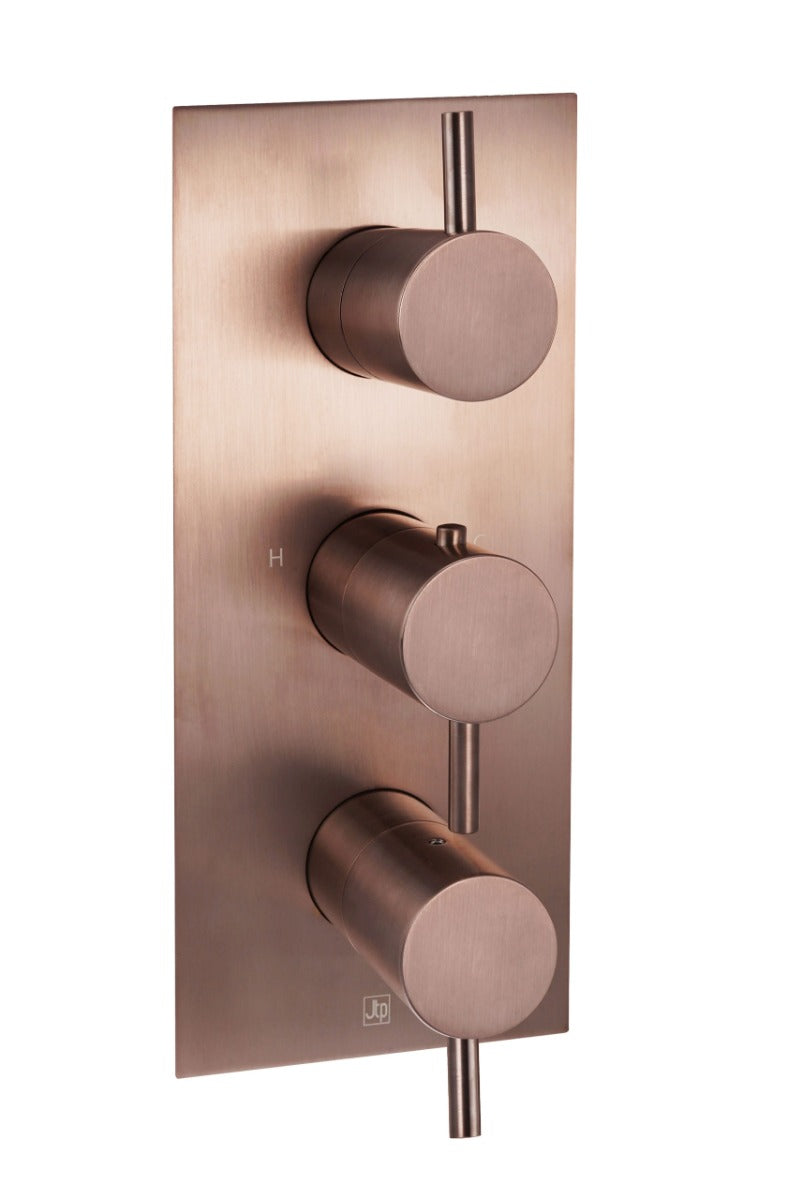 JTP VOS Vertical Thermostatic Concealed 3 Outlet Shower Valve- Brushed Bronze - 21691ABRZ