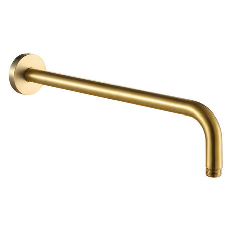 JTP Vos wall mounted brushed brass shower arm with durable brass construction and elegant matte finish