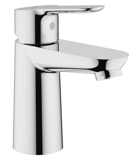 Grohe BauEdge Basin Mixer Tap in chrome finish with EcoJoy and SilkMove technology for smooth, eco-friendly performance