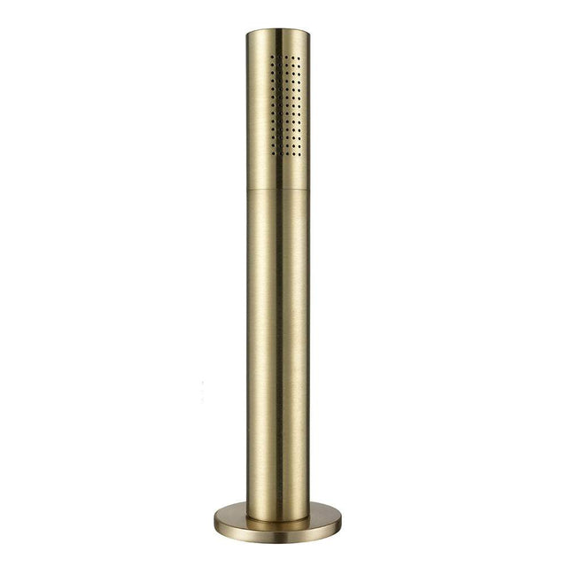 JTP Vos Pullout brushed brass bathroom handset with waste drain in sleek cylindrical design