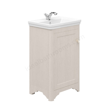 Floor Standing Vanity Unit & 1 Tap Hole Basin 500mm For Cloakroom - Cashmere Ash - Oakham Maine