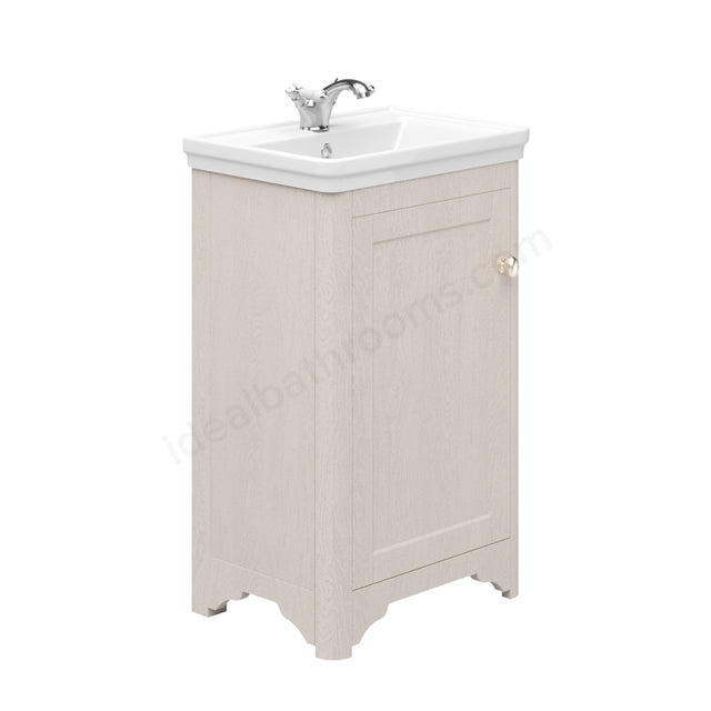 Floor Standing Vanity Unit & 1 Tap Hole Basin 500mm For Cloakroom - Cashmere Ash - Oakham Maine