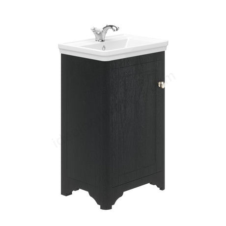 Floor Standing Vanity Unit & 1 Tap Hole Basin 500mm For Cloakroom - Graphite Grey - Oakham Maine