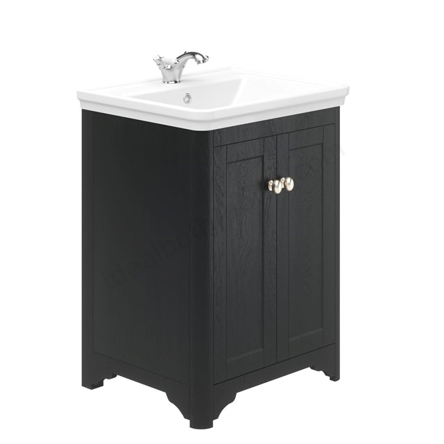 Floor Standing Vanity Unit & 1 Tap Hole Basin 800mm 2 Door - Graphite Grey - Oakham Maine