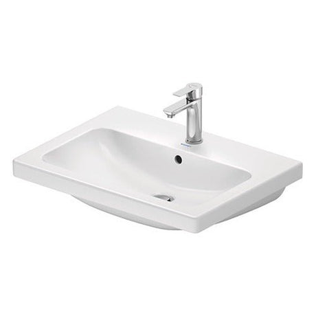 Duravit D - Code Wall Hung Rectangular Basin with Overflow 650mm Wide 1 Tap Hole - White - 23996500002 - TAP 'N' SHOWER