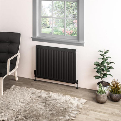 Eastbrook Type 11 Compact Panel Radiator 600mm x 800mm - Matt Black - 25.0072 - TAP 'N' SHOWER