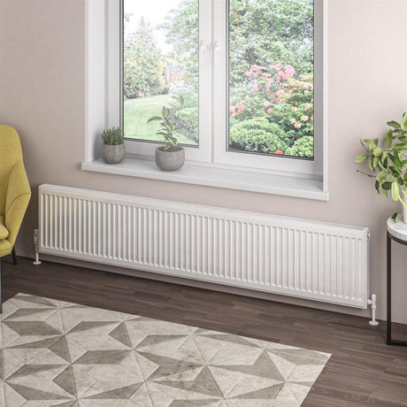 Eastbrook Type 21 Compact Panel Radiator 400mm x 2000mm - Gloss White - 25.0090 - TAP 'N' SHOWER