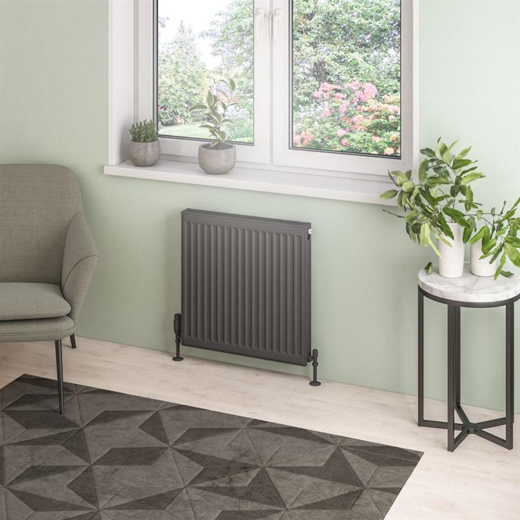 Eastbrook Type 21 6Compact Panel Radiator 00mm x 600mm - Matt Anthracite - 25.0120 - TAP 'N' SHOWER