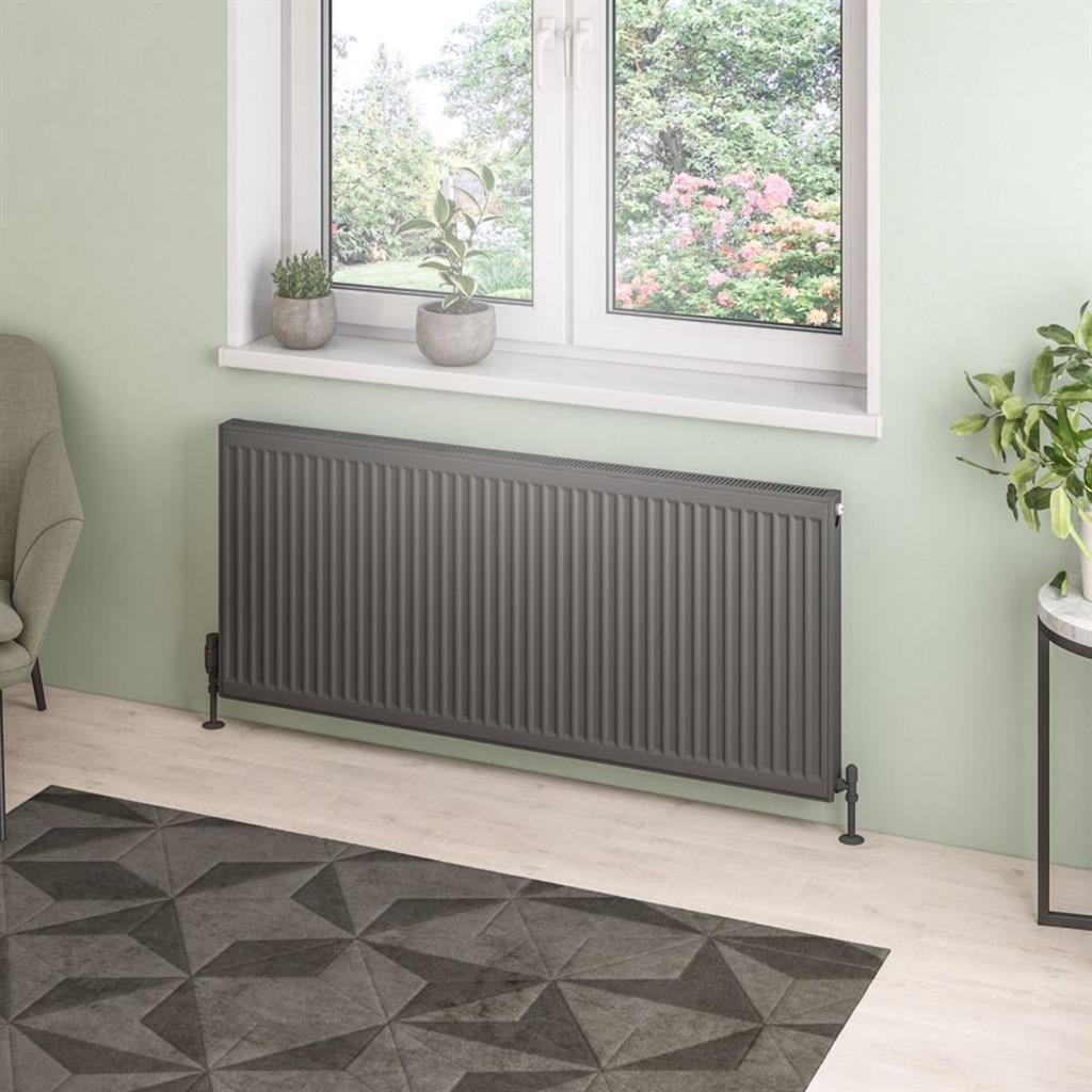 Eastbrook Type 21 Compact Panel Radiator 600mm x 1400mm - Matt Anthracite - 25.0124 - TAP 'N' SHOWER