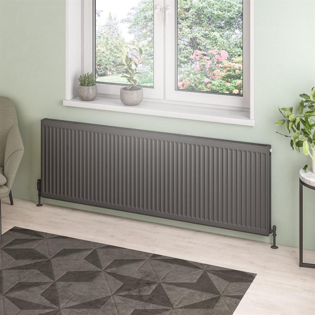 Eastbrook Type 21 Compact Panel Radiator 600mm x 1800mm - Matt Anthracite - 25.0126 - TAP 'N' SHOWER