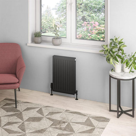 Eastbrook Type 21 Compact Panel Radiator 600mm x 400mm - Matt Black - 25.0127 - TAP 'N' SHOWER