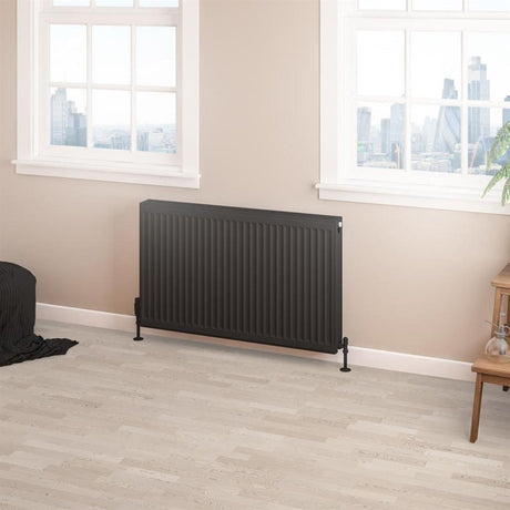 Eastbrook Type 22 Compact Panel Radiator 600mm x 1000mm - Matt Black - 25.0197 - TAP 'N' SHOWER
