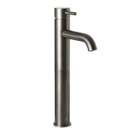 JTP Vos Tall single lever brushed black basin mixer faucet for countertop sinks