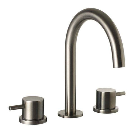 JTP Vos 3 Hole Deck Mounted basin mixer with brushed black finish and modern curved design