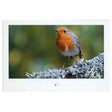 ProofVision 24 inch widescreen waterproof bathroom TV in white with slim bezel and anti-fog screen