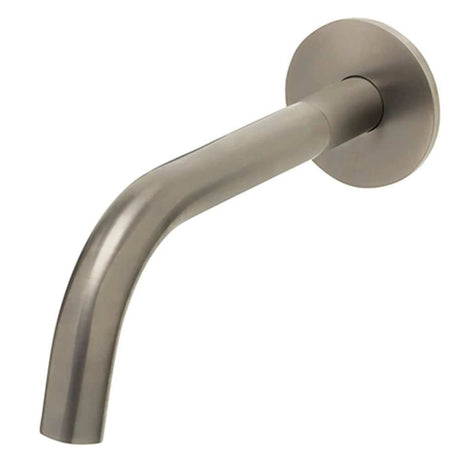 Wall mounted brushed black bath and basin spout with 250mm projection and modern sleek design