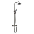 JTP Vos Thermostatic Shower in brushed black with overhead rain shower and handheld showerhead