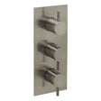 JTP Vos Triple Outlet thermostatic concealed shower valve in brushed black with vertical design