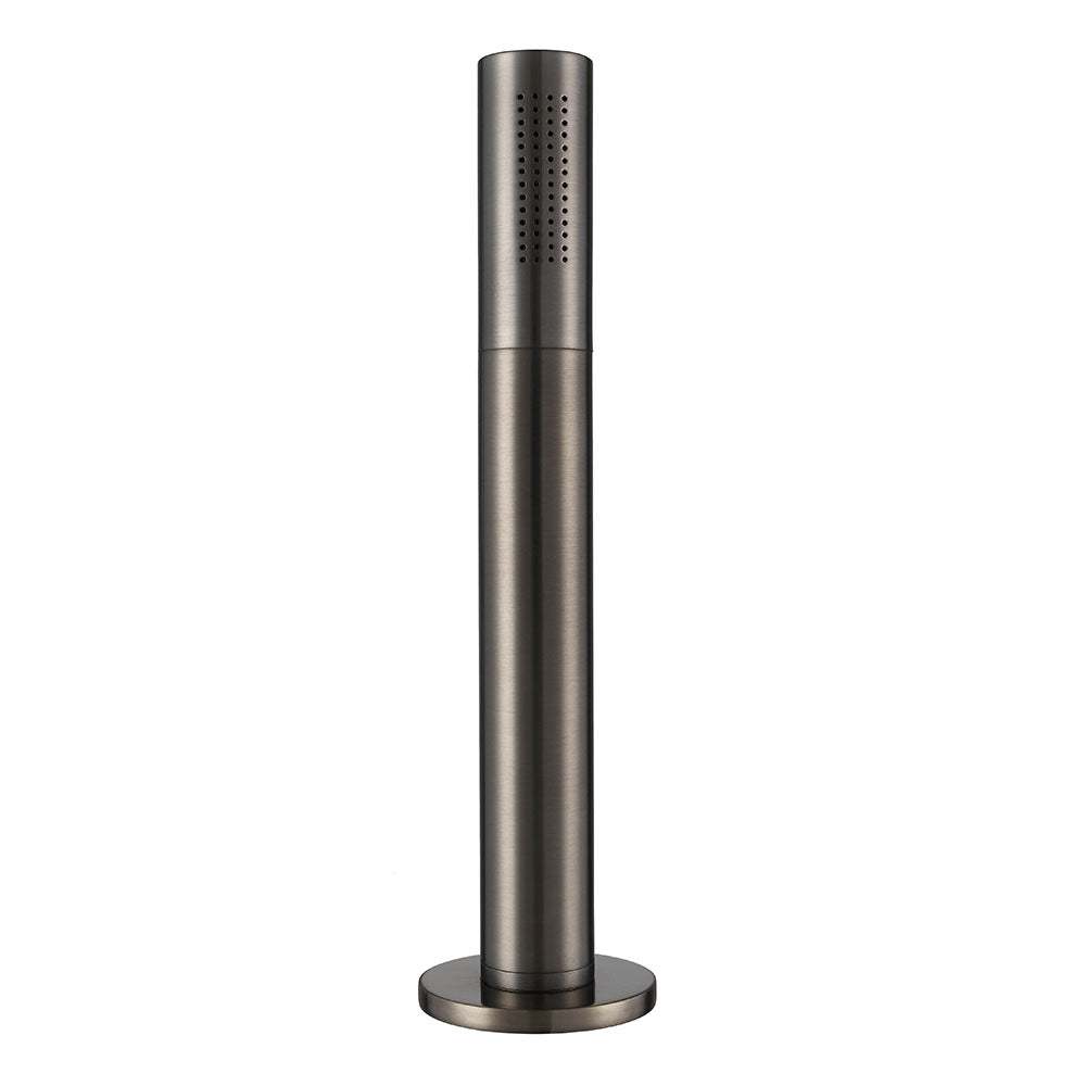 JTP Vos Pullout brushed black bathroom handset with waste drain, sleek cylindrical design