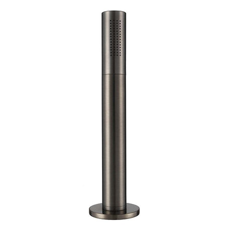 JTP Vos Pullout brushed black bathroom handset with waste drain, sleek cylindrical design