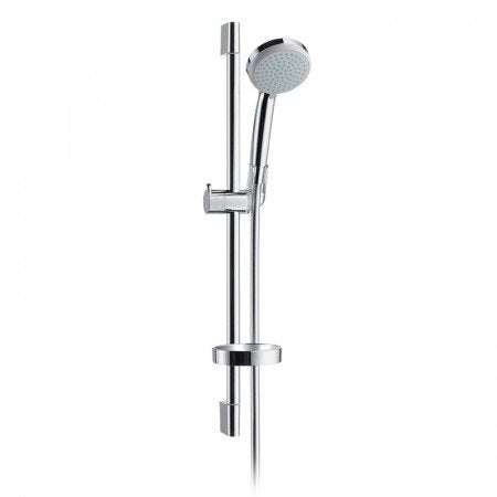 HANSGROHE CROMA 100 shower set with 65 cm adjustable rail, soap dish, and chrome finish