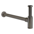 JTP Vos Basin brushed black metal bottle trap for modern bathroom basins with adjustable height and 1.25-inch connections