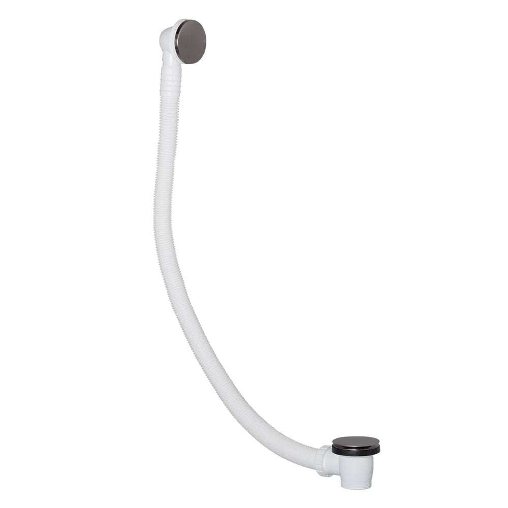 JTP Vos Click Clack brushed black bath waste with flexible pipe and click clack mechanism for efficient drainage