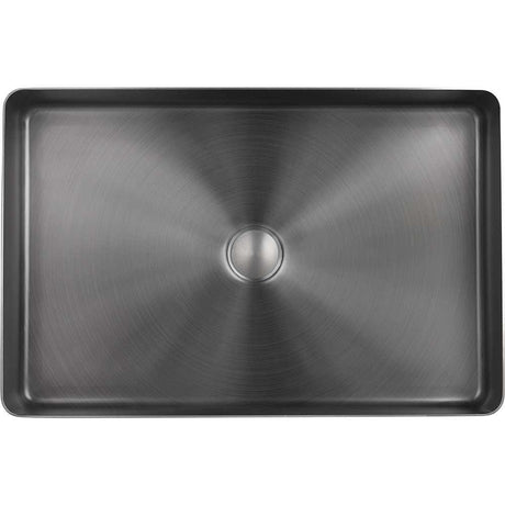JTP Vos Rectangular brushed black stainless steel countertop basin with waste