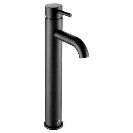 JTP Vos Tall Single Lever Matt Black Basin Mixer faucet with sleek modern design and water-saving technology