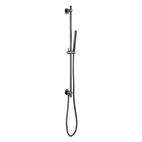 JTP Vos Slider Rail Matt Black Kit with adjustable height and integrated wall outlet for modern bathroom showers