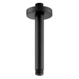 JTP Vos matt black ceiling mounted shower arm with sleek cylindrical design