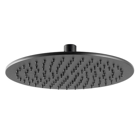 JTP Vos 300mm Round Matt Black Shower Head with rainfall coverage and modern matte finish