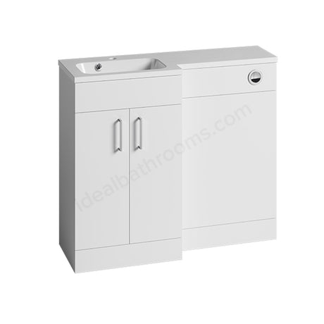 Oakham Montana Combination Basin & Toilet Vanity Unit Pack - Left Hand - 1000mm - Gloss White