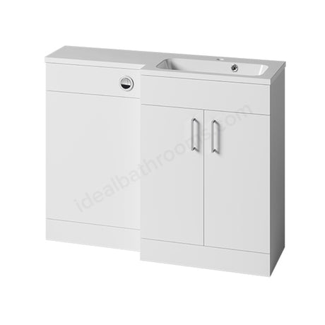 Oakham Montana Combination Basin & Toilet Vanity Unit Pack - Right Hand - 1100mm - Gloss White