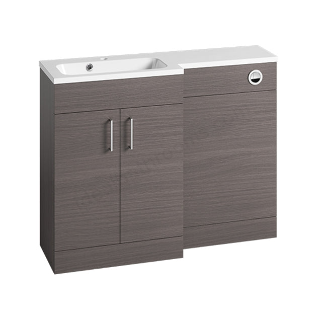 Oakham Montana Combination Basin & Toilet Vanity Unit Pack - Left Hand - 1200mm - Urban Grey