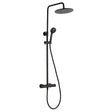 JTP Vos Thermostatic Shower in matte black with overhead rain shower and handheld spray options