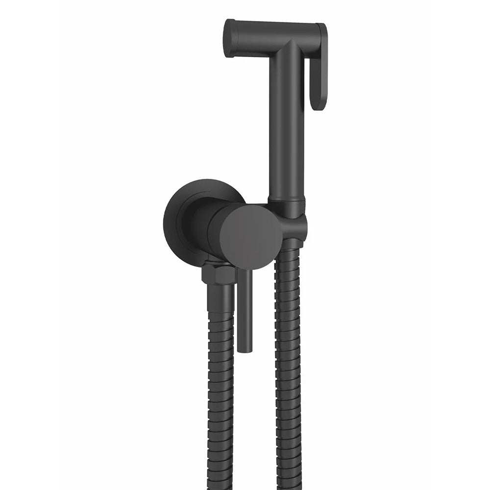 JTP Vos Douche matt black spray kit with flexible hose and brass construction for modern bathrooms