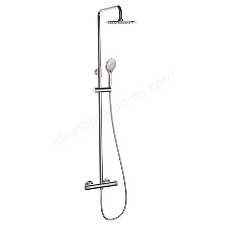Oakham Clever Round Bar Shower Thermostatic With Fixed Head & Adjustable Handset - Chrome